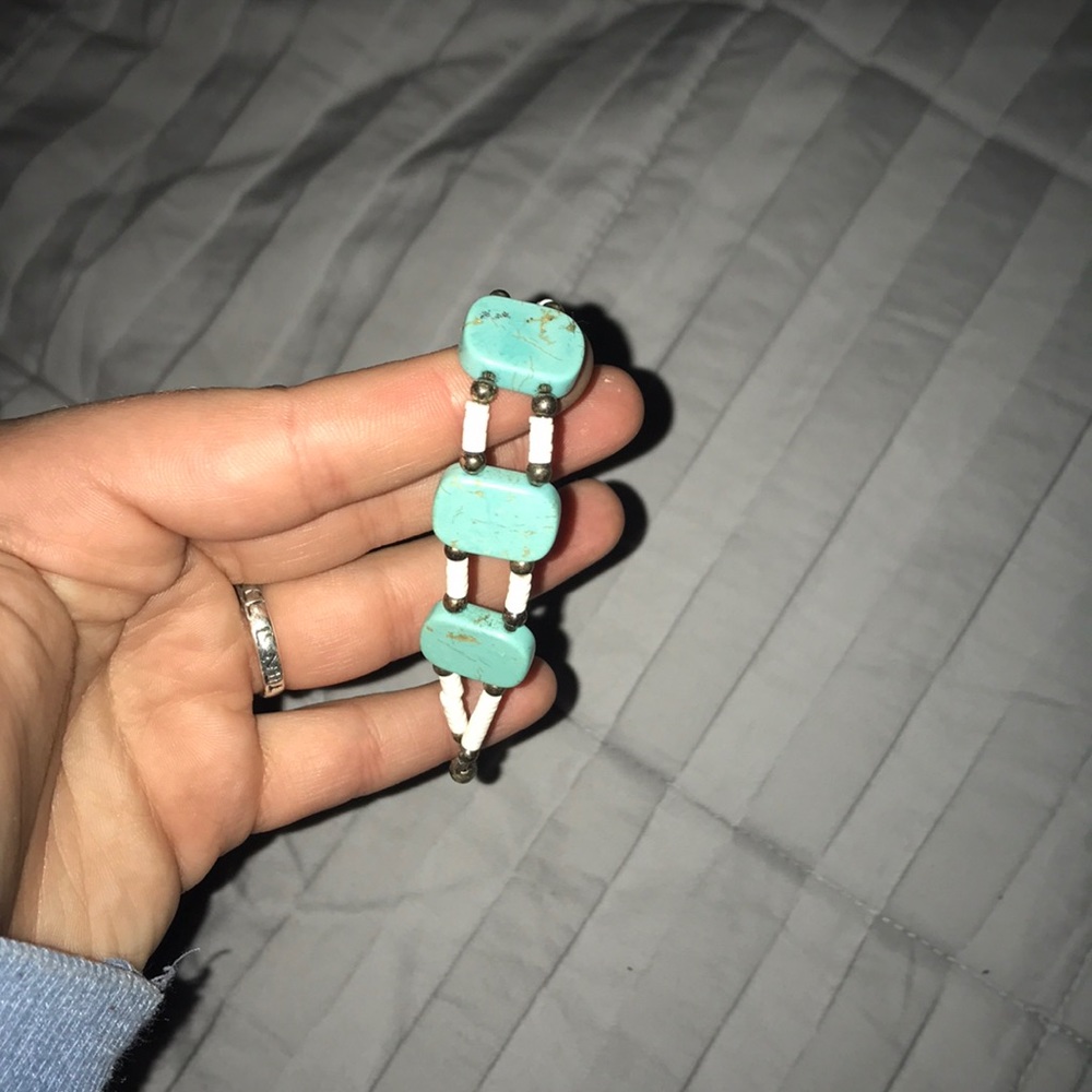 Turquoise stone chain bracelet